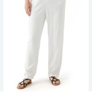 Kim Rogers White Linen Blend Dress Pants Medium
